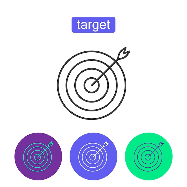 Abstract target line design icon illustration Illustration of a