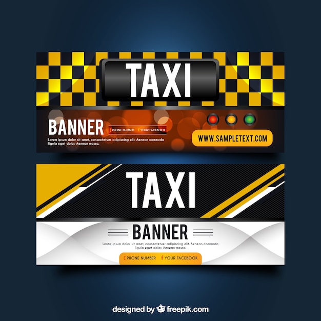 Vector abstract taxi banners