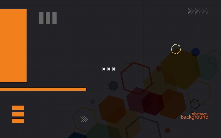 Vector 추상적인 기술 배경 그리드 라인 검은 테마 다채로운 다각형 모양 미래의 창의적 터