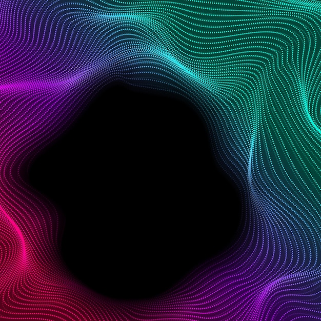 Abstract tech futuristic wavy dotted lines background