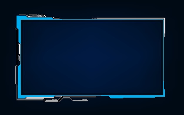 Abstract tech sci fi hologram frame template design background