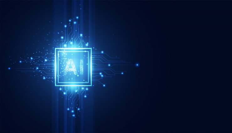 Vector abstract technology ai computing concept working data futuristic