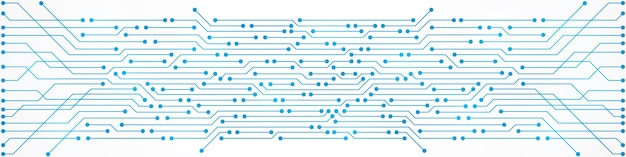 抽象的な技術の背景、青い回路基板のパターン、マイクロチップ、電力線