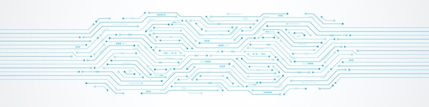 Vettore la freccia digitale del fondo astratto di tecnologia accelera e microchipl del modello del circuito stampato blu