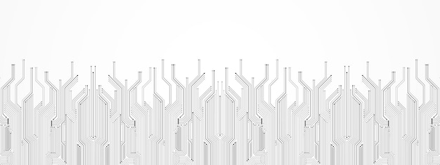 Abstract Technology Background, grey circuit board pattern, microchip, power line, blank space