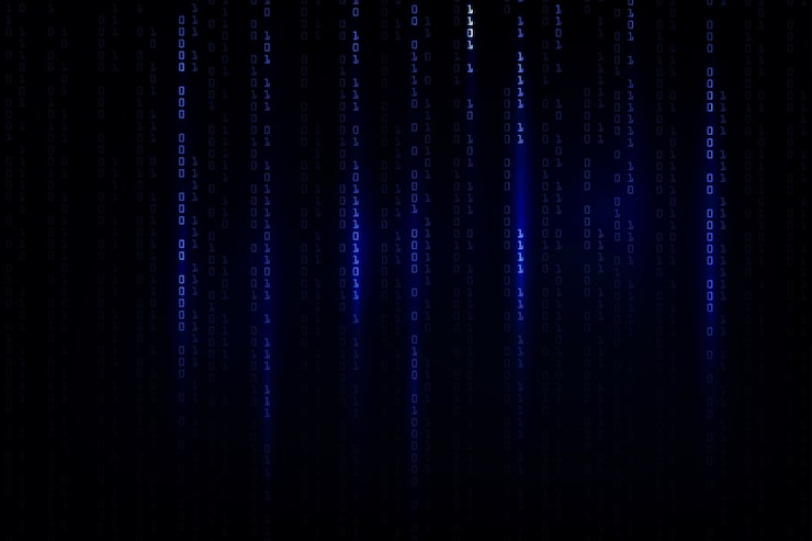 Vector abstract technology background . hacker concept ,programming coding, binary computer code.matrix background style.