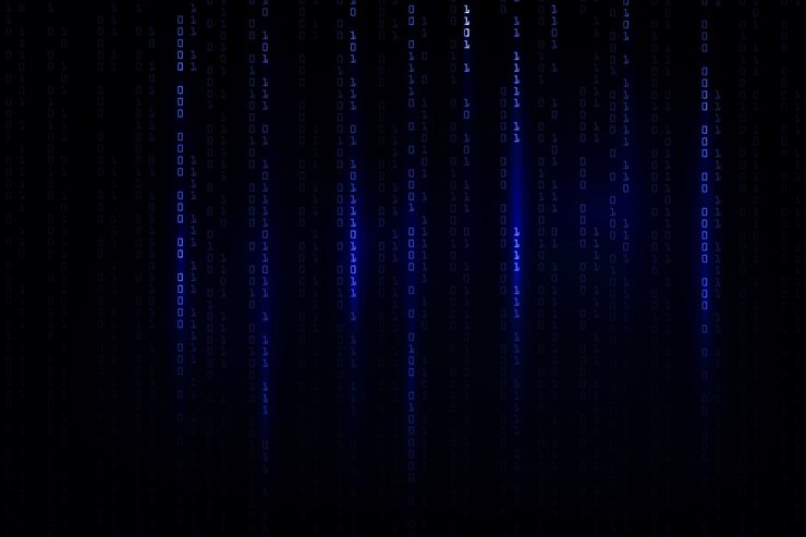 Vector abstract technology background . hacker concept ,programming coding, binary computer code.matrix background style.