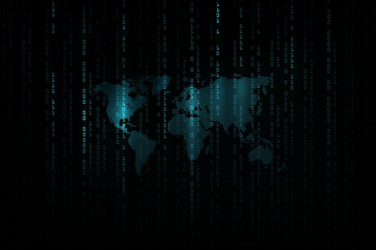 Vector abstract technology background . hacker concept ,programming coding, binary computer code.matrix background style.