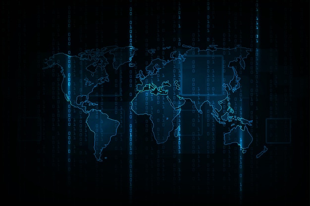 Tecnologia astratto. concetto di hacker, programmazione di codifica, stile binario di codice code.matrix del computer.