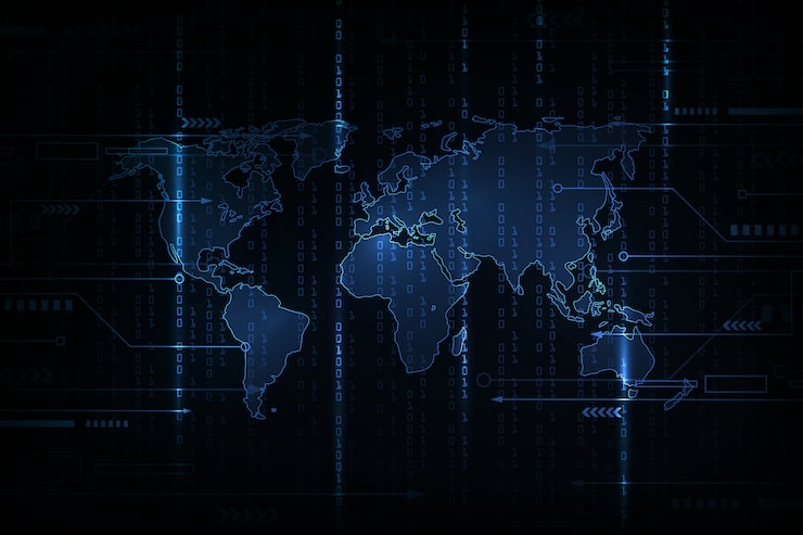Vector abstract technology background . hacker concept ,programming coding, binary computer code.matrix background style.