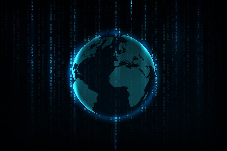 Vector abstract technology background . hacker concept ,programming coding, binary computer code.matrix background style.