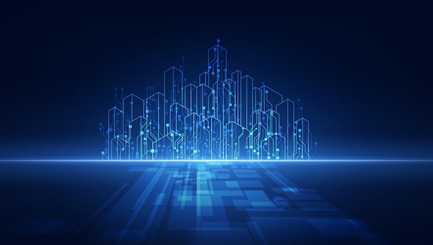 Priorità bassa astratta di tecnologia illustrazione di vettore del fondo dell'innovazione di concetto di comunicazione di hitechx9