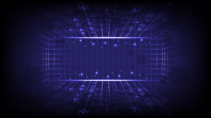 Vector 抽象技術背景 視角發光速度箭頭 互聯網動機和連接來溝通創新 電腦數據電路線 登陸頁網格和算法