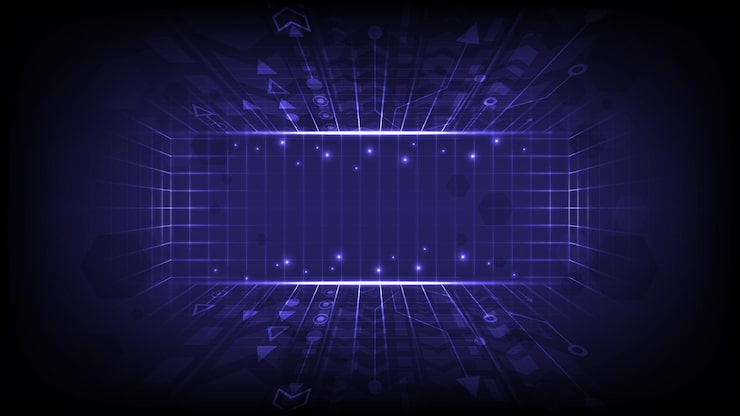 Vector 추상 기술 배경 관점 빛나는 속도 화살표 인터넷 동기 부여 및 혁신 통신 연결 데이터 컴퓨터의 회로 라인 방문 페이지 그리드 및 알고리즘