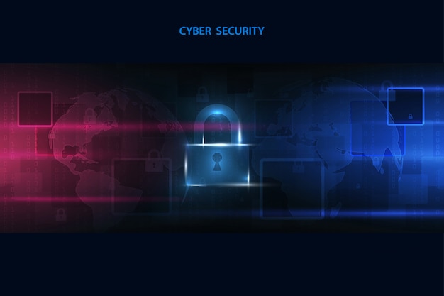 Vector abstract technology background protect system innovation. security cyber digital concept.