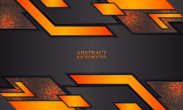 Vector abstract technology background with black and orange stripes vector illustration