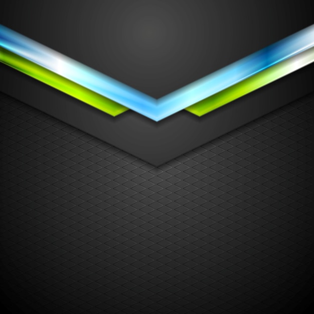 Abstract technology background with blue green arrows vector design