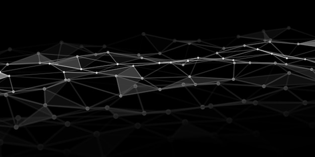 Abstract technology background with connecting dots and lines Low poly shape