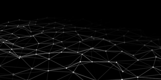 Abstract technology background with connecting dots and lines Low poly shape