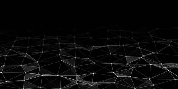 Vector abstract technology background with connecting dots and lines network concept