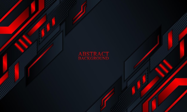 Abstract technology background with dark navy and red glow stripes Vector illustration