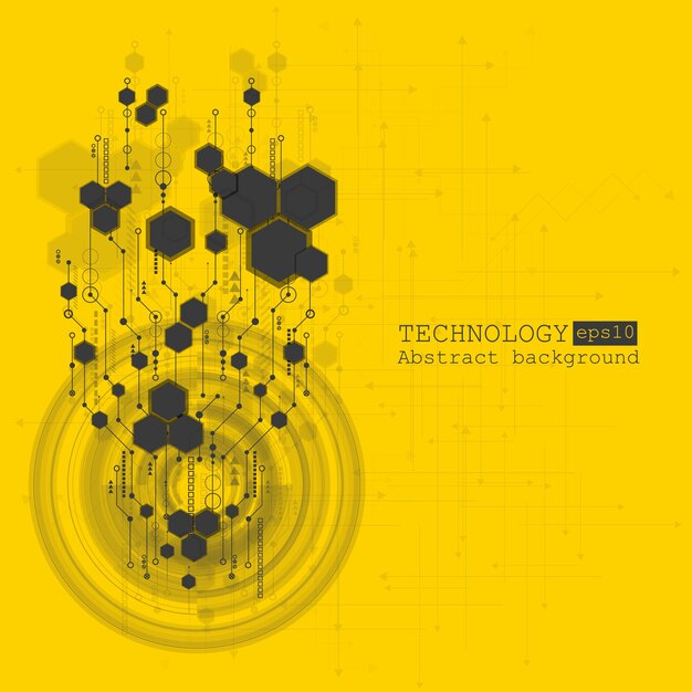 Abstract technology background with various technological elements. vector illustration. eps 10