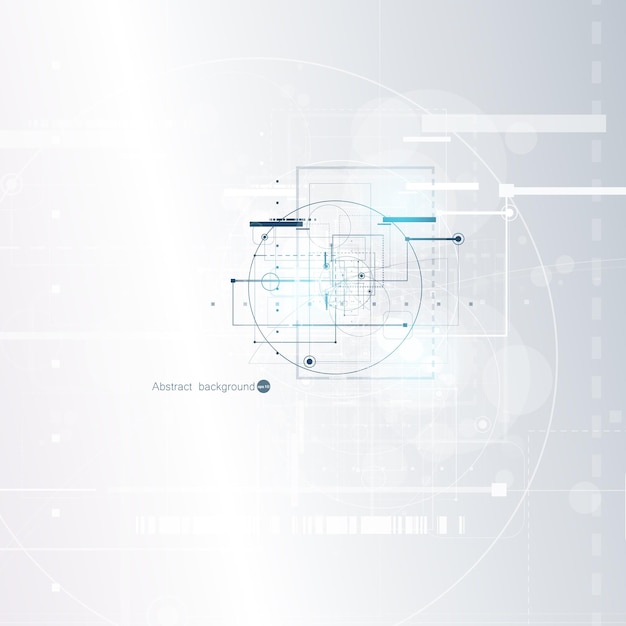 벡터 다양 한 기술 요소 벡터 일러스트와 함께 추상 기술 배경