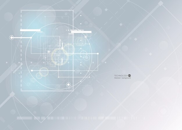 Sfondo tecnologico astratto con vari elementi tecnologici illustrazione vettoriale