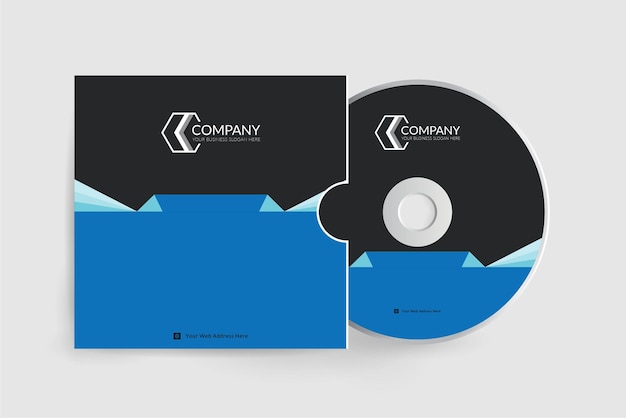 Abstract technology blue CD cover design