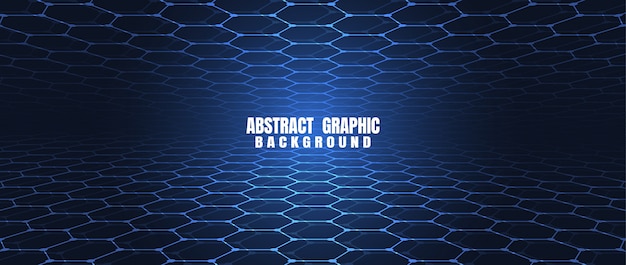 Vettore fondo blu del modello di esagoni di tecnologia astratta