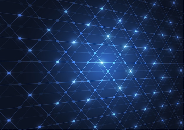 Abstract technology blue hexagons pattern background