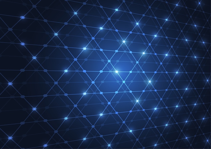 Vector abstract technology blue hexagons pattern background