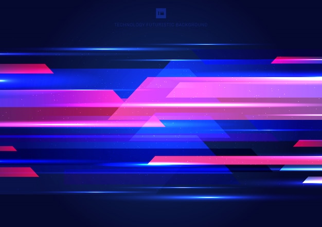 Vector abstract technology blue and pink geometric background