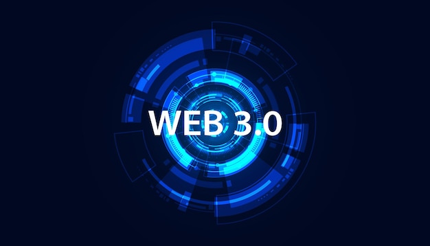 Abstract technology circle digital futuristic concept web 30 semantic web and artificial intelligence accessing network services personal information working on a network decentralized and blockchain