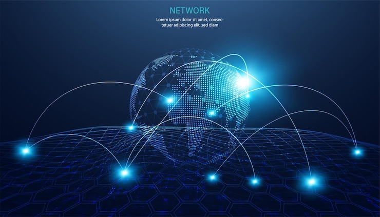 Вектор абстрактные технологии связь интернет без границ 5g связь интернета вещей