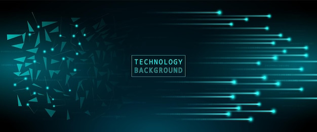 Abstract technology concept particle connection background with blue lights