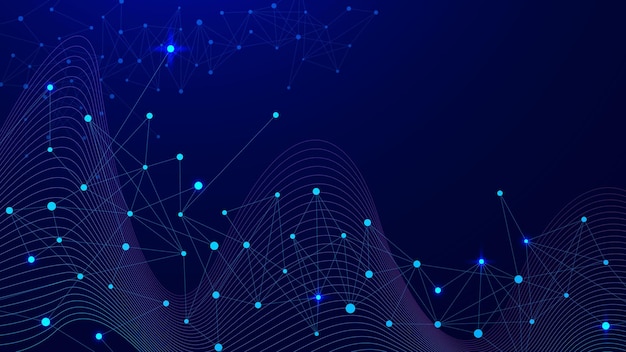 コンクリート・ポリゴン・プレクサス (Connected Polygon Plexus) による抽象技術コンセプト デジタル・ビッグ・データ・ビジュアライゼーション