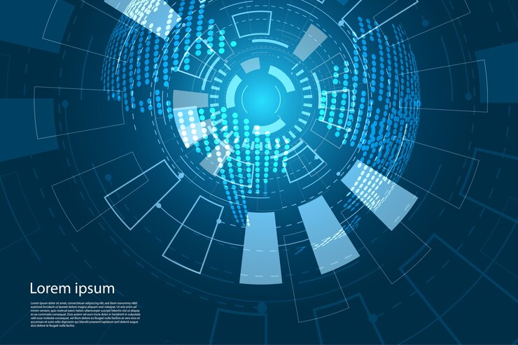 Vector abstract technology concept world map and future circle
