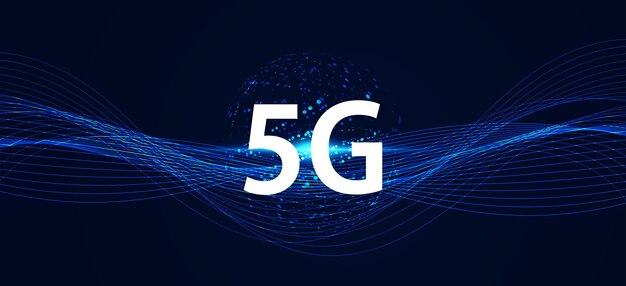 벡터 추상 기술 디지털 미래 개념 세계 5g 무선 통신 기술 네트워크