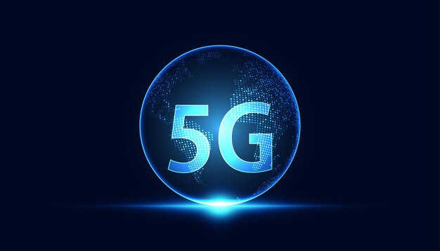 Abstract technology digital futuristic concept world 5g wireless communication technology network