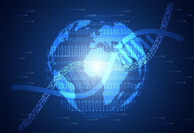 Vector abstract technology dna world