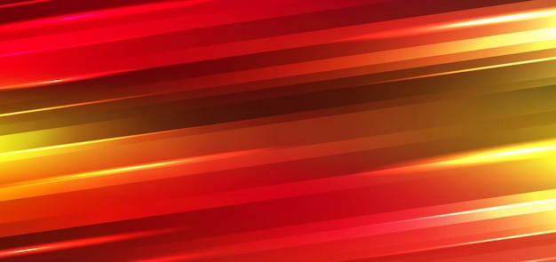 Abstract technology futuristic motion background neon lights effect shiny striped lines red and yellow gradients color. 