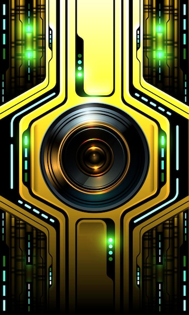 Vector abstract technology futuristic yellow metal geometric design ultramodern creative vector