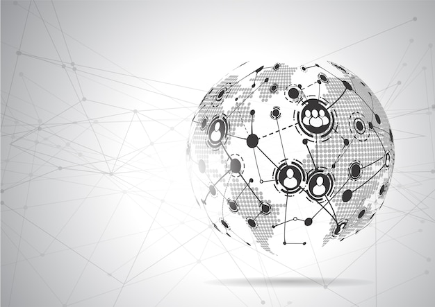 Abstract technology globe background. 