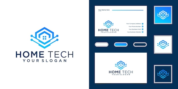 Abstract technology home design templates and business cards