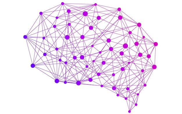 ベクトル グラデーションで脳を模倣した抽象的な技術イメージ