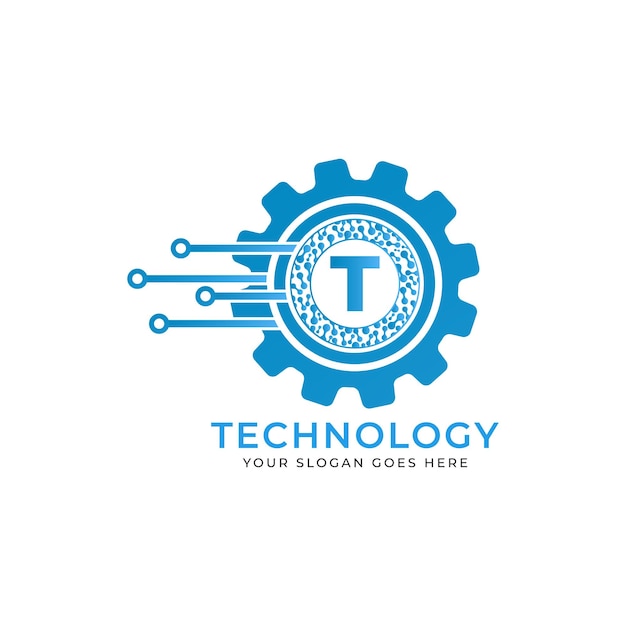 Vector abstract technology logo design illustration