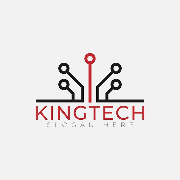 Abstract technology logo looking like a king crown