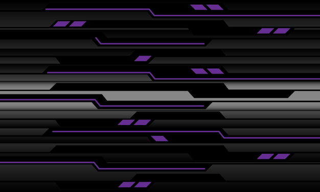 Abstract technology purple light power cyber line futuristic black circuit on metal design mode