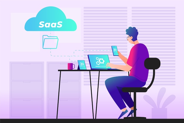 Abstract technology saas illustration